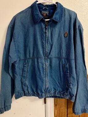 Vtg Chaps Ralph Lauren Light Denim Half-Zip Pullover